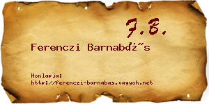 Ferenczi Barnabás névjegykártya