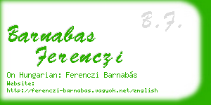 barnabas ferenczi business card